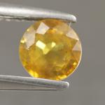 gemstone: บุษราคัม-Yellow Sapphire size: 5.4x5.4x3.2 carat: 0.85Ct.