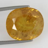 gemstone: บุษราคัม-Yellow Sapphire size: 17.8x15.5x11.2  carat: 27.54Ct.