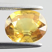 gemstone: บุษราคัม-Yellow Sapphire size: 8.7x7.1x4.9 carat: 2.66Ct.