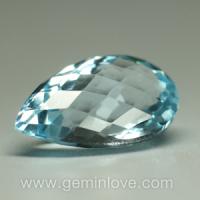 Blue Topaz พลอยบลูโทพาส พลอยสีฟ้า ต่างหู เสริมดวงวันศุกร์ เสริมราศีกันย์ พลอยดิบ พลอยแท้ มีใบเซอร์ฯ