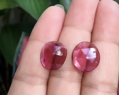 g1-786-2 Tourmaline พลอยทัวมาลีน pink Tourmaline ต่างหู แหวนพลอย วันอังคาร อัญมณี เสริมดวง พลอยทัวมาลีนสีชมพู พลอยทรงเหลี่ยม พลอยดิบ พลอยแท้ ราคาโรงงาน มีใบรับรอง