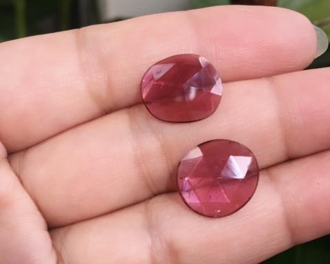 g1-786-2 Tourmaline พลอยทัวมาลีน pink Tourmaline ต่างหู แหวนพลอย วันอังคาร อัญมณี เสริมดวง พลอยทัวมาลีนสีชมพู พลอยทรงเหลี่ยม พลอยดิบ พลอยแท้ ราคาโรงงาน มีใบรับรอง