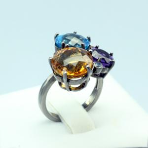 amethyst ring เครื่องประดับ พลอยแท้ อะเมทิสต์ ซิทริน บลูโทพาส แก้ชง อัญมณี กุมภาพันธ์ สีม่วง หัวแหวน เสริมดวง เสริมทรัพย์ ดูดวง