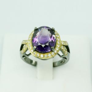 amethyst ring เครื่องประดับ พลอยแท้ อะเมทิสต์ ซิทริน บลูโทพาส แก้ชง อัญมณี กุมภาพันธ์ สีม่วง หัวแหวน เสริมดวง เสริมทรัพย์ ดูดวง