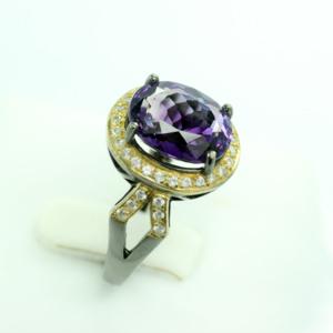 amethyst ring เครื่องประดับ พลอยแท้ อะเมทิสต์ ซิทริน บลูโทพาส แก้ชง อัญมณี กุมภาพันธ์ สีม่วง หัวแหวน เสริมดวง เสริมทรัพย์ ดูดวง