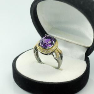 amethyst ring เครื่องประดับ พลอยแท้ อะเมทิสต์ ซิทริน บลูโทพาส แก้ชง อัญมณี กุมภาพันธ์ สีม่วง หัวแหวน เสริมดวง เสริมทรัพย์ ดูดวง