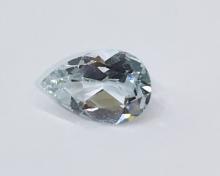 Blue Topaz พลอยบลูโทพาส พลอยสีฟ้า ทรงหยดน้ำ เสริมดวงวันศุกร์ เสริมราศีธนู หินสีเสริมดวง แก้ชง พลอยแท้ มีใบเซอร์ฯ พลอยไม่เผา