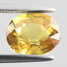 gemstone: บุษราคัม-Yellow Sapphire size: 8.7x7.1x4.9 carat: 2.66Ct.