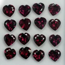 g1-681 Rhodorite garnet พลอยโรโดไรท์ ทรงหัวใจ