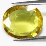 gemstone: บุษราคัม-Yellow Sapphire size: 14.4x12.1x3.3 carat: 6.75Ct.