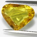 gemstone: บุษราคัม-Yellow Sapphire size: 10.8x8.5x3.6 carat: 3.14Ct.