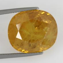 gemstone: บุษราคัม-Yellow Sapphire size: 17.8x15.5x11.2  carat: 27.54Ct.